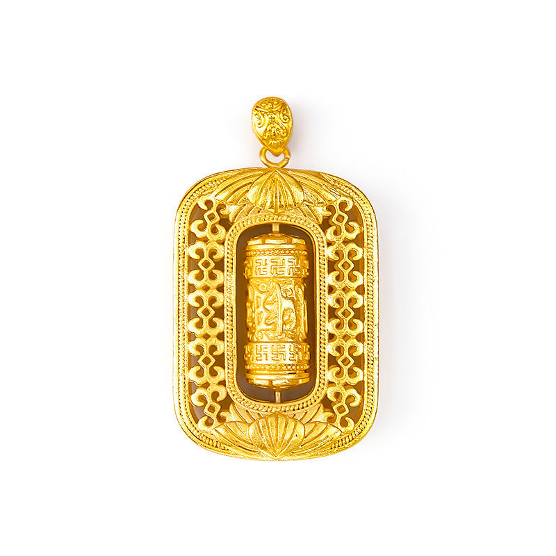 Men's Gold Six Words Mantra Lucky Beads Pendants