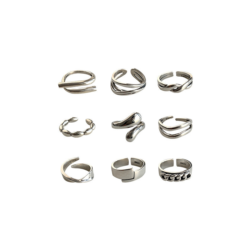 Ornament Simple Combination Index Finger Female Light Luxury Rings