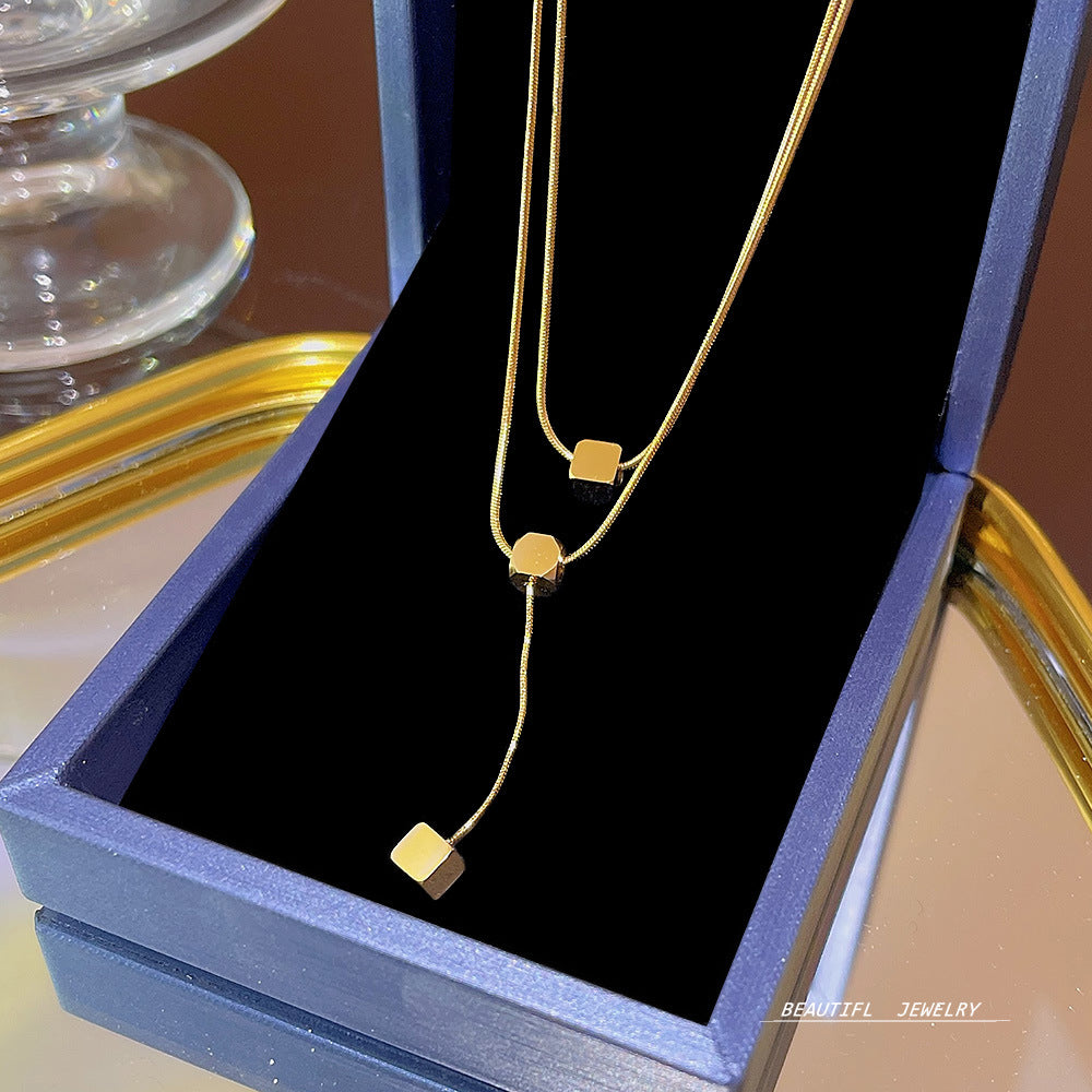 Women's Bow Zircon Clavicle Chain Titanium Steel Necklaces