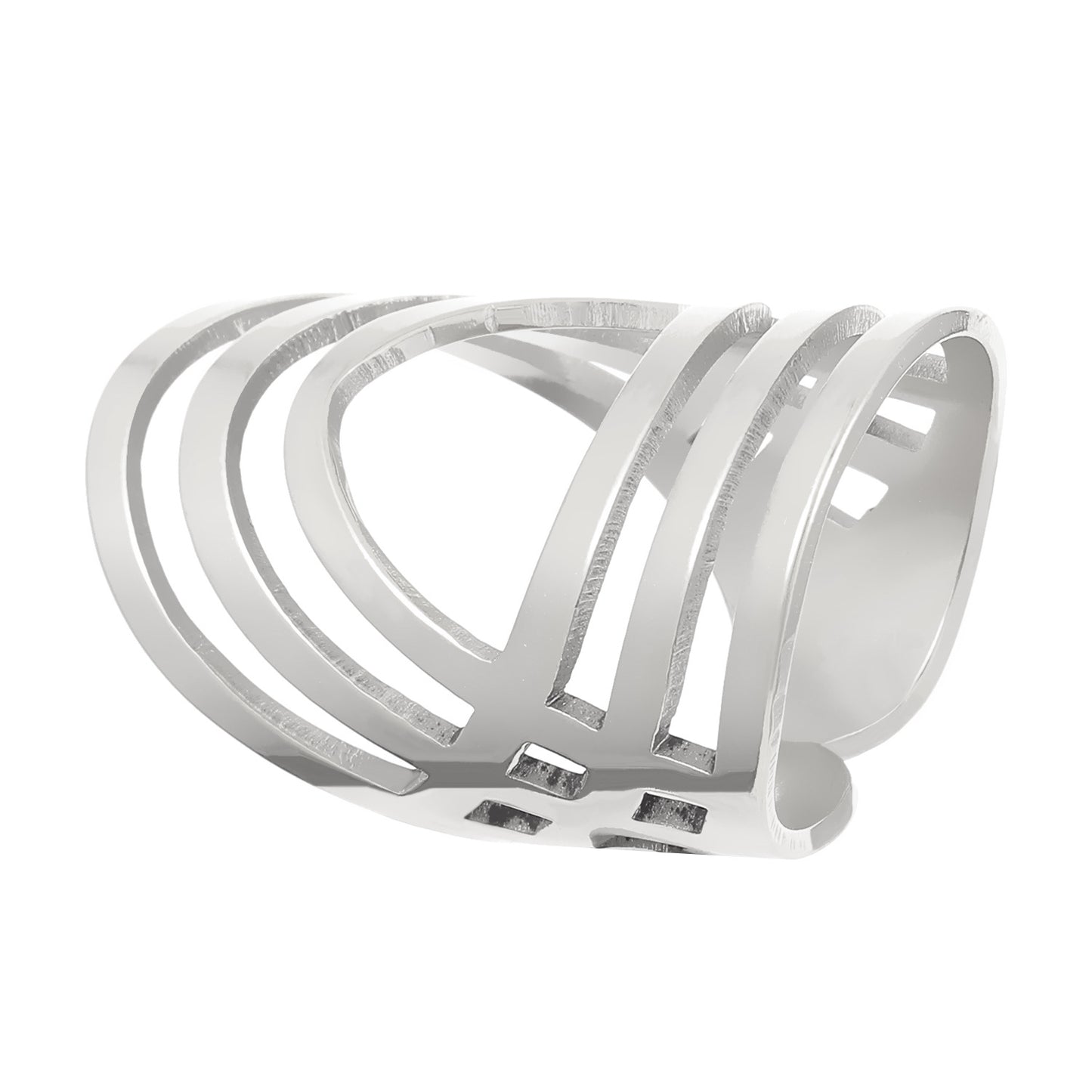 Advanced Exaggerated Stainless Steel Female Flower Rings