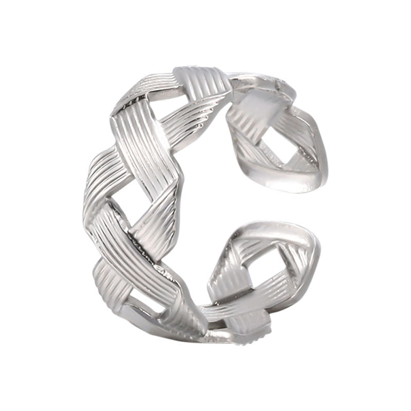 Women's Stainless Steel Simple Advanced Titanium Open Adjustable Cold Wind Rings