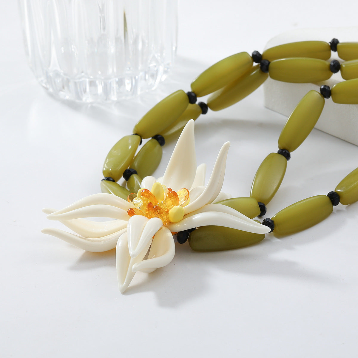 Women's Set Beautiful Flowers Resin For Necklaces