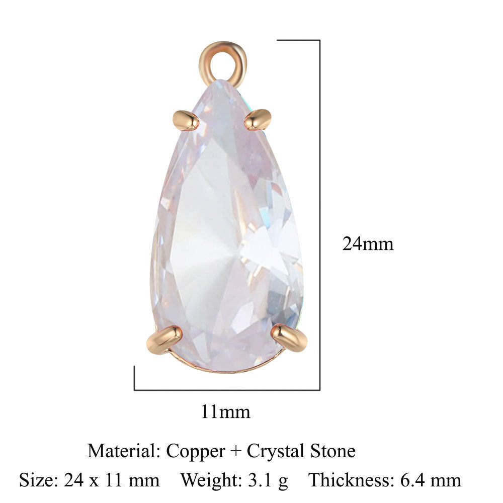 Copper Glass Crystal Geometric Round Ornament Pendants