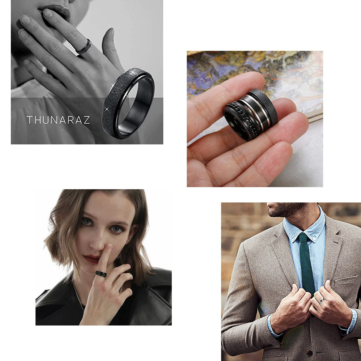 Pieces Suit Rotating Decompression Chain Titanium Rings