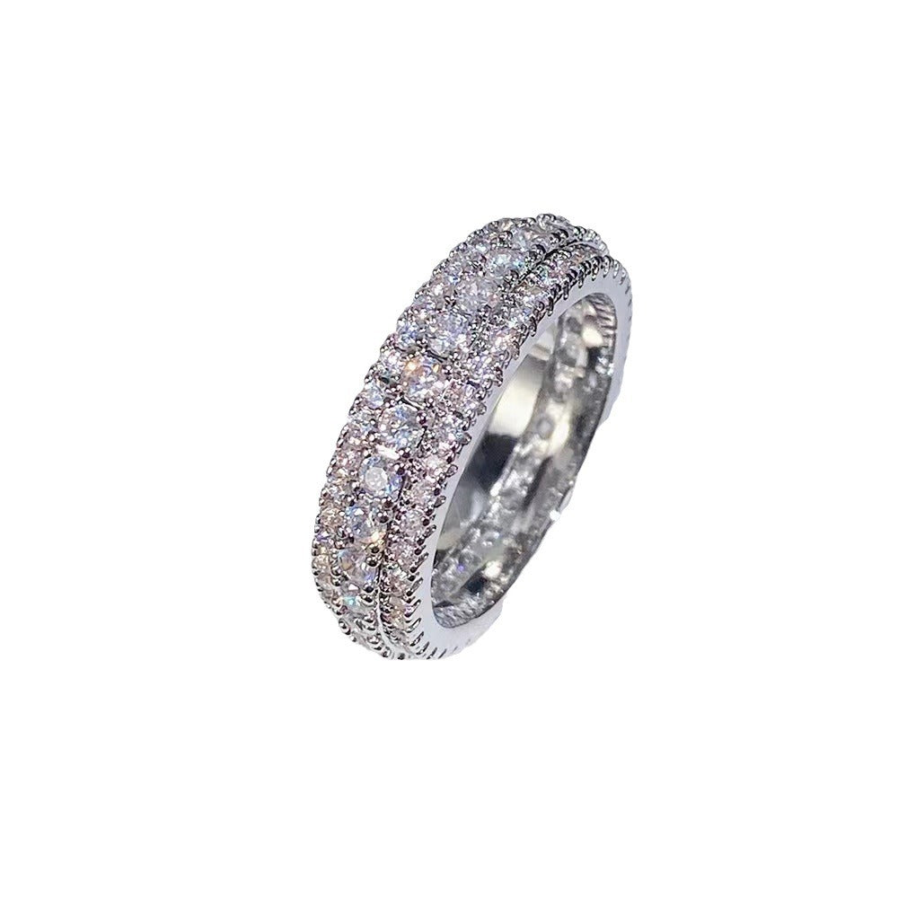 Women's Simple Three Rows Jewelry Fashion Bridal Rings