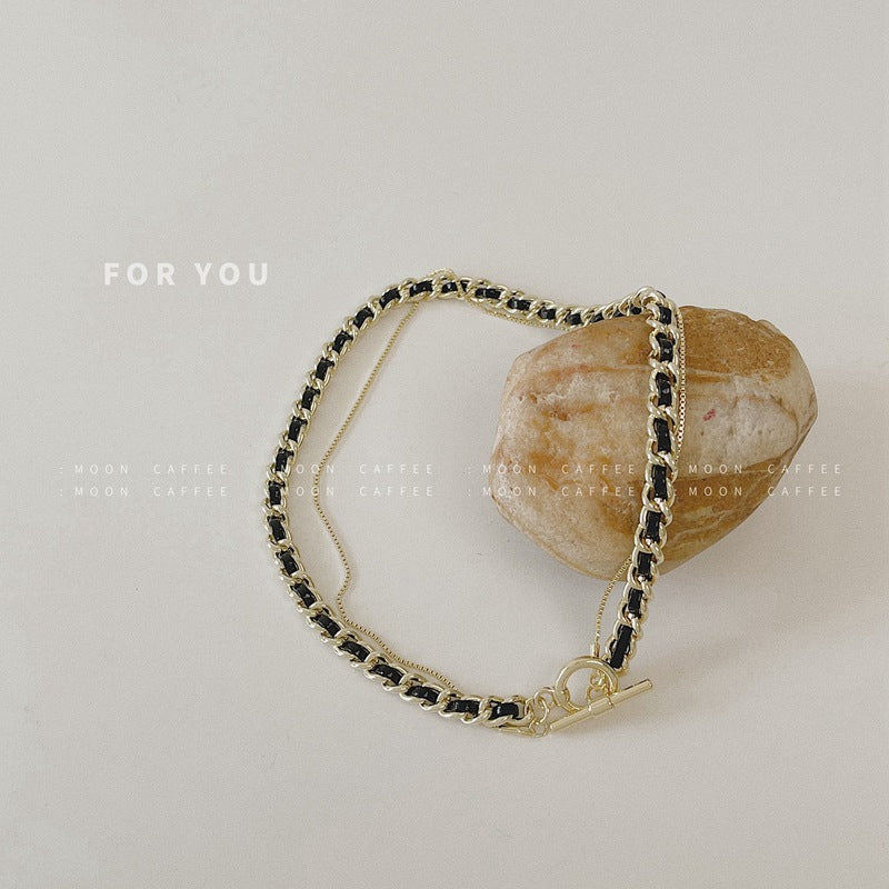 Leather Retro Simple Temperamental Clavicle Chain Necklaces