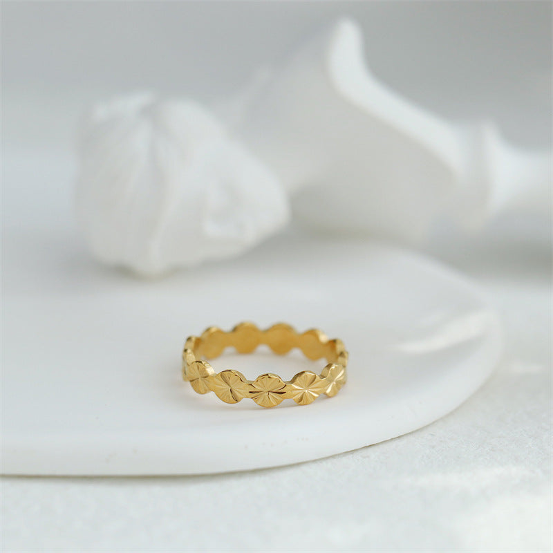 Slice Cut Flower Fashion Personality Female Rings