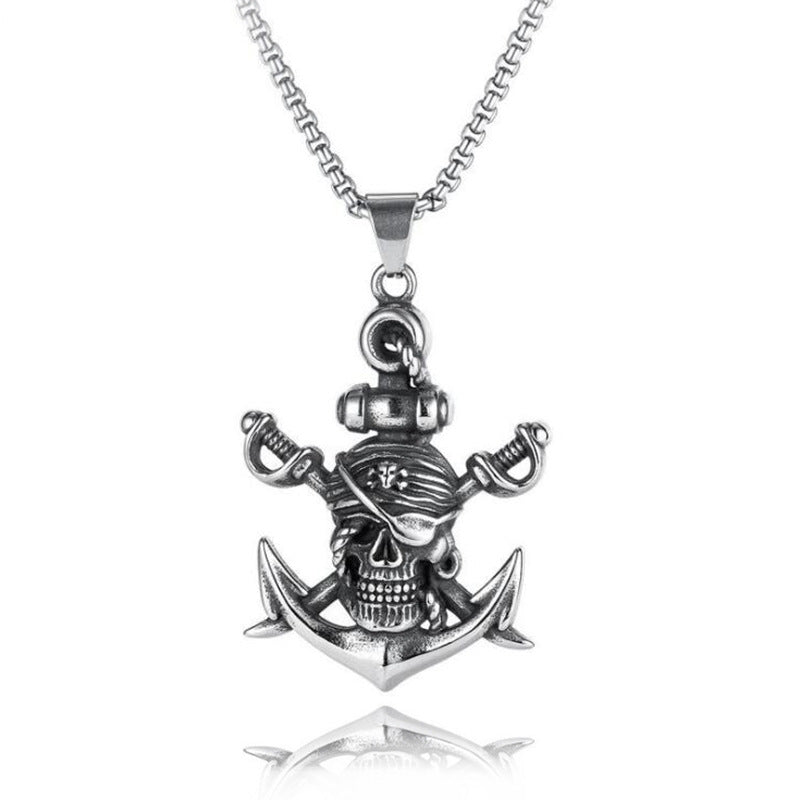 Men's Style Eagle Personality Titanium Steel Retro Necklaces
