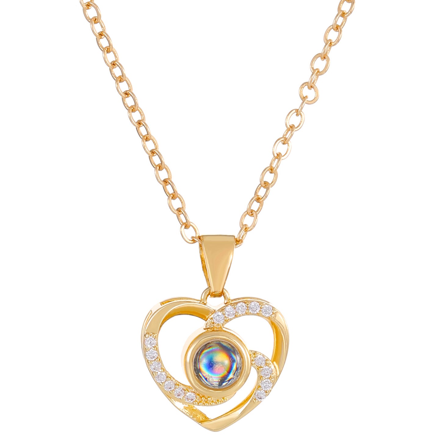 Love Projection Language You Heart-shaped Couple Pendants
