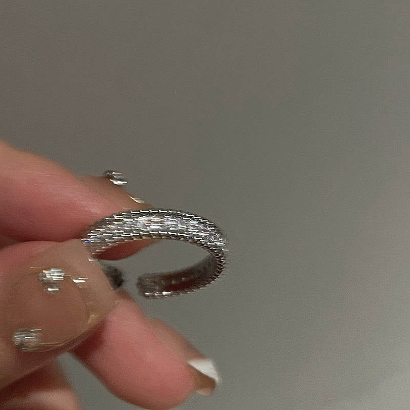 Zircon Metal Open Suit Female Design Rings
