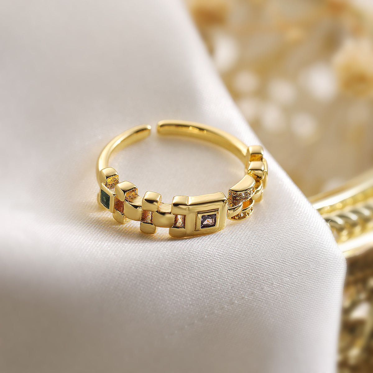 Open Female Niche Personality Copper Plated Rings