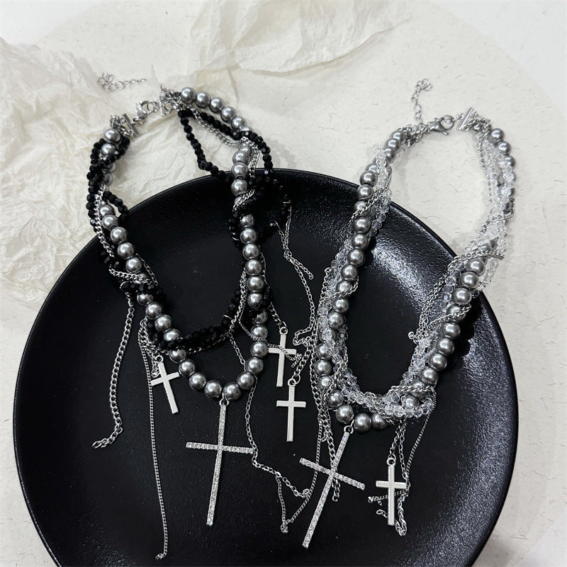 Chain Artificial Pearl Winding Long Short Necklaces