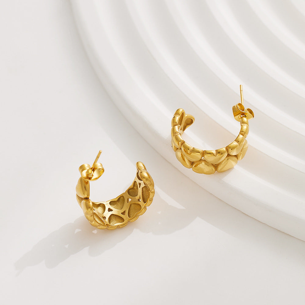 Twist Round Diamond Woven Wheat Ear Earrings