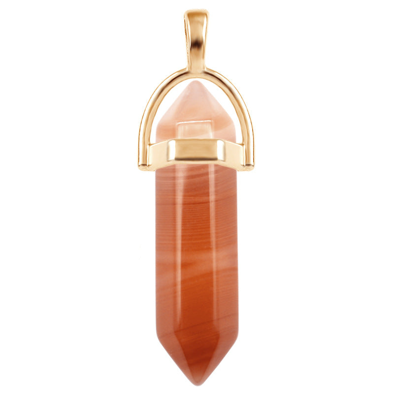 Crystal Hexagon Prism Hexagonal Column Natural Necklaces