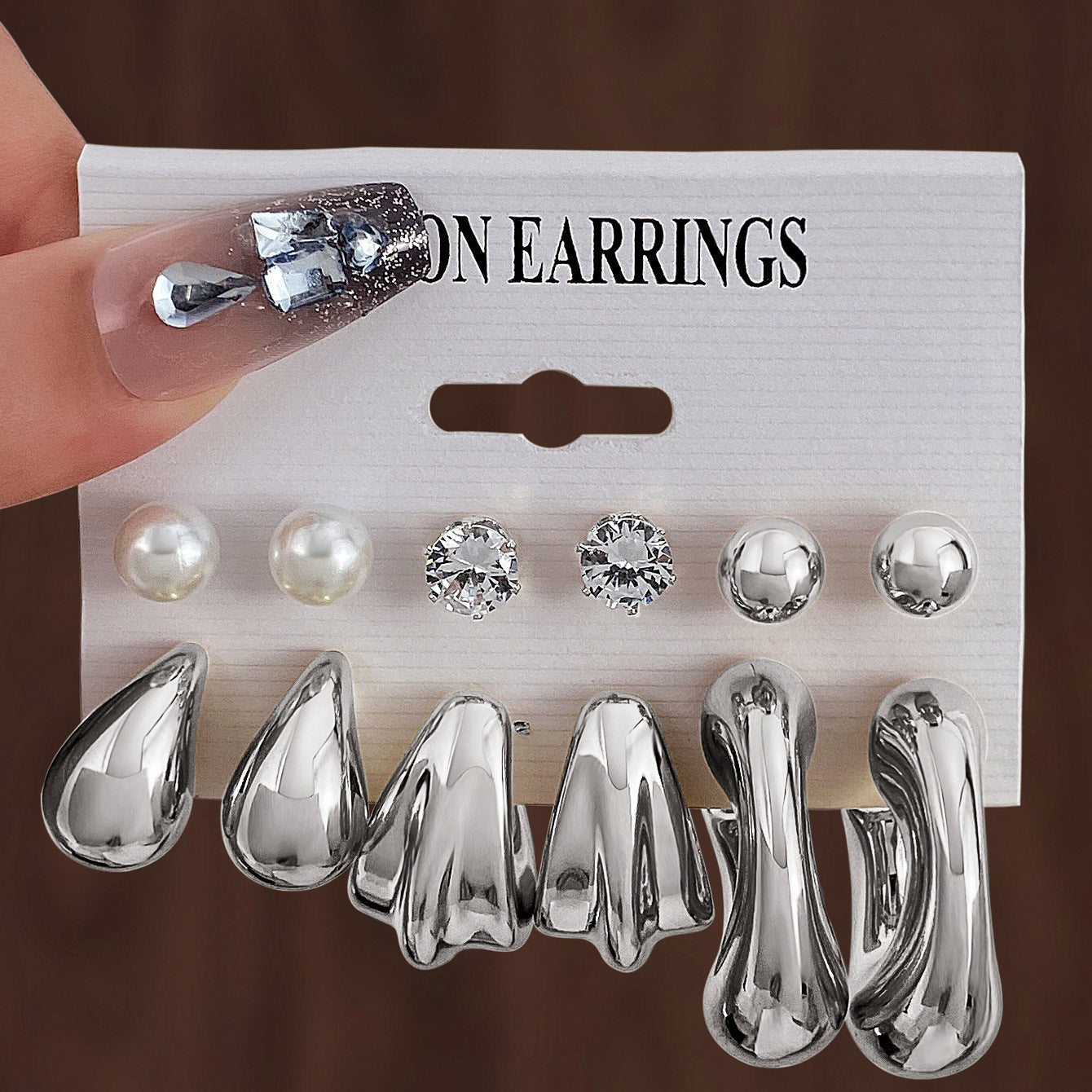 Golden Personality Water Drop Creative Complex Earrings