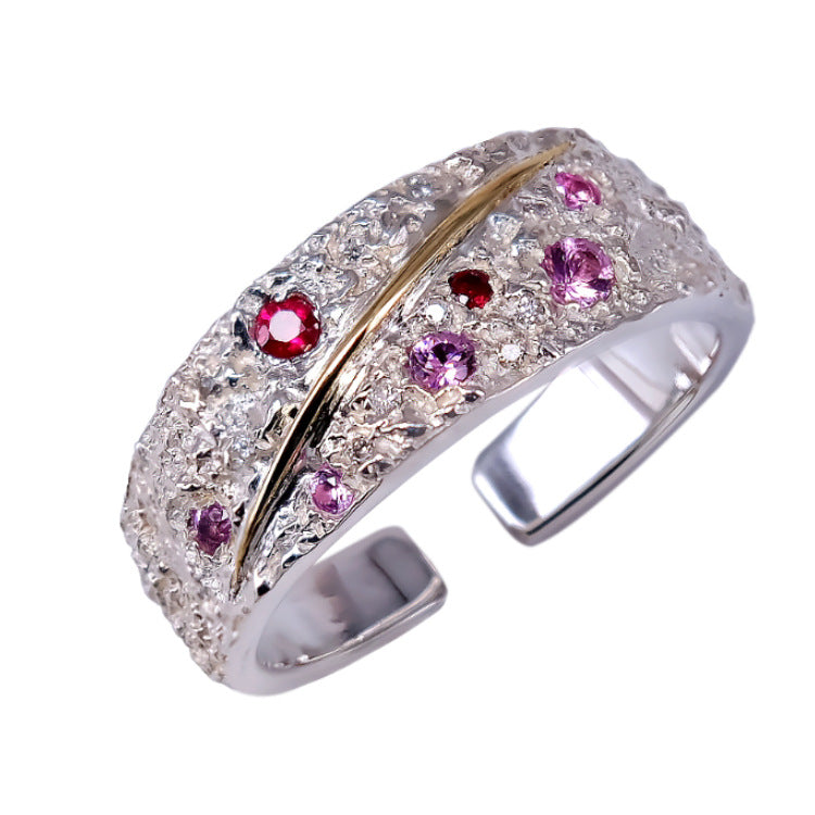 Men's Starry Sky Sapphire Handmade Meteor Shower Magic Rings