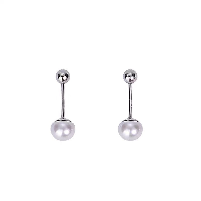 Women's Sterling Sier Freshwater Pearl Ear Sleeping No Need Earrings