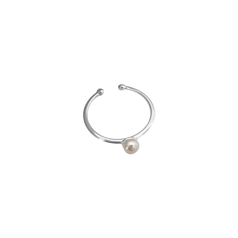 Women's Sterling Sier Freshwater Pearl Knuckle Style Design Basic Simple Rings