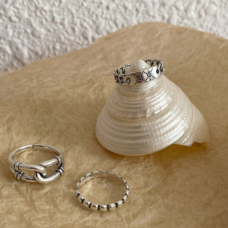 Design Female Simple Cold Style Chain Rings
