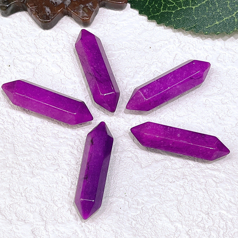 Stone Crystal Bullet Double Pointed Hexagon Prism Pendants