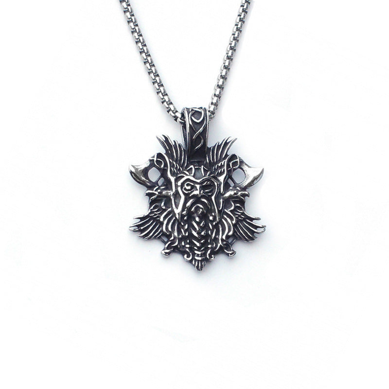 Men's Vintage Cross Ghost Head Titanium Fashion Necklaces