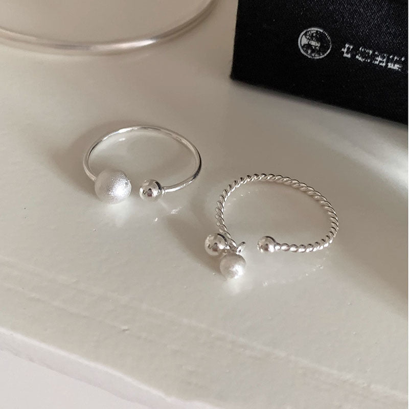 Simple Frosted Ball Female Niche High-grade Rings