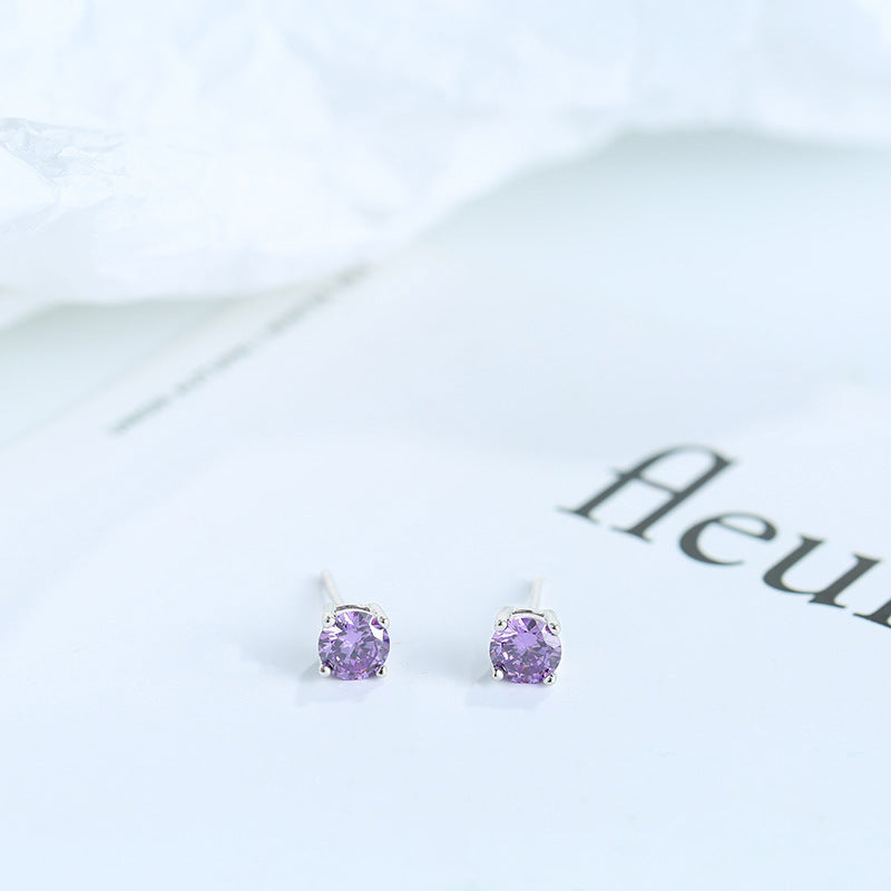 Sier Korean Fashion Rhinestone Zircon Elegant Earrings