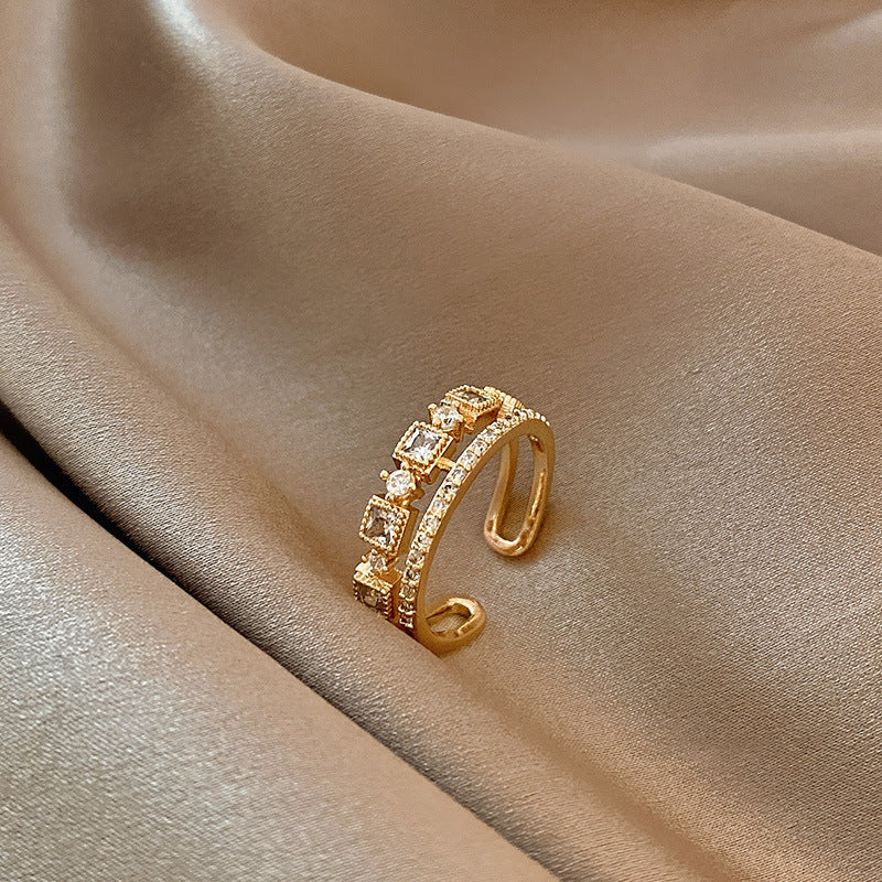Minority Design Double Layer Zircon Opening Rings