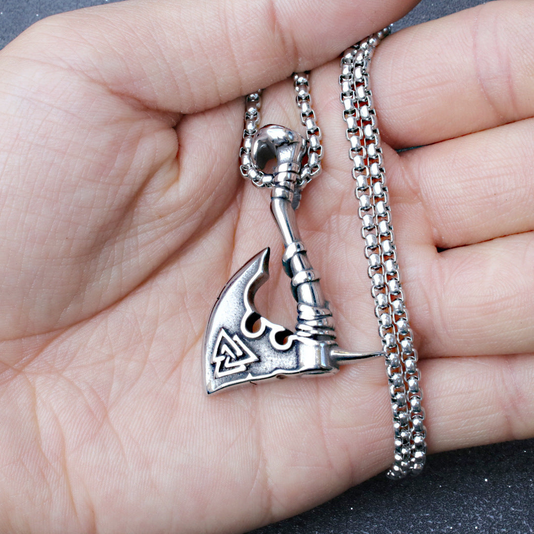 Men's Vintage Cross Ghost Head Titanium Fashion Necklaces