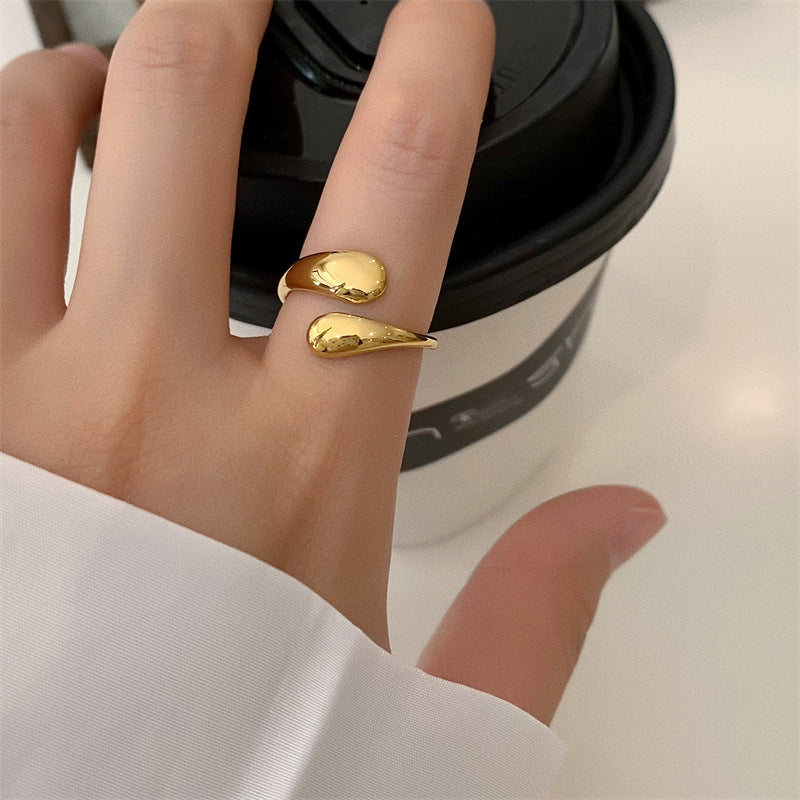 Design Drop Shape Personality Cold Style Titanium Rings