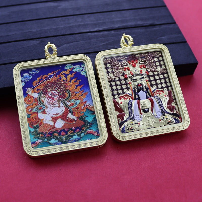 Eight Guards Dragon Five Master Three-dimensional Double-sided Tibetan Pendants