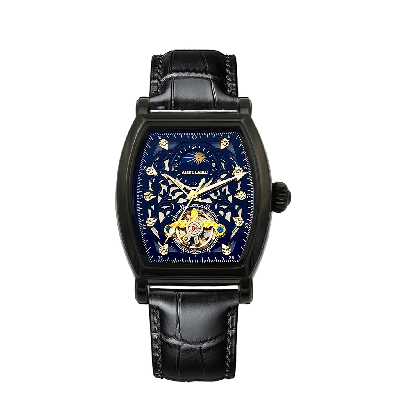 Men's Watch Tonneau Automatic Butterfly Clasp Mechanical Watches