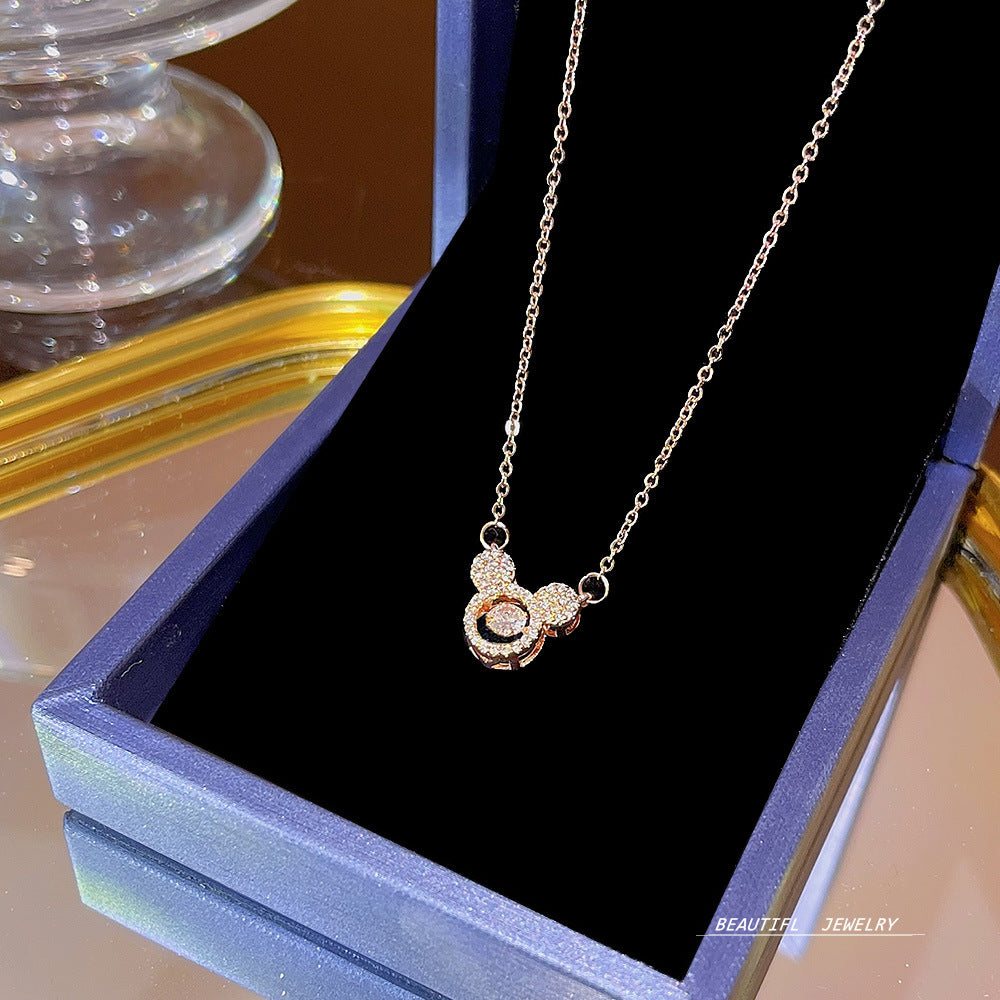 Women's Bow Zircon Clavicle Chain Titanium Steel Necklaces