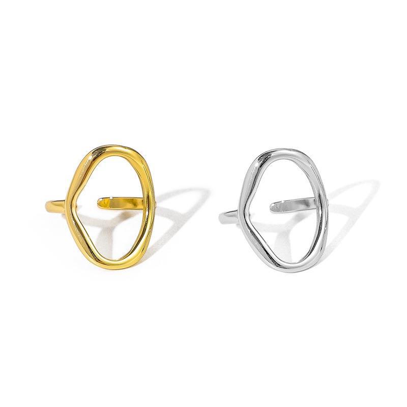 Simple Geometric Irregular Metallic Female Fashion Rings