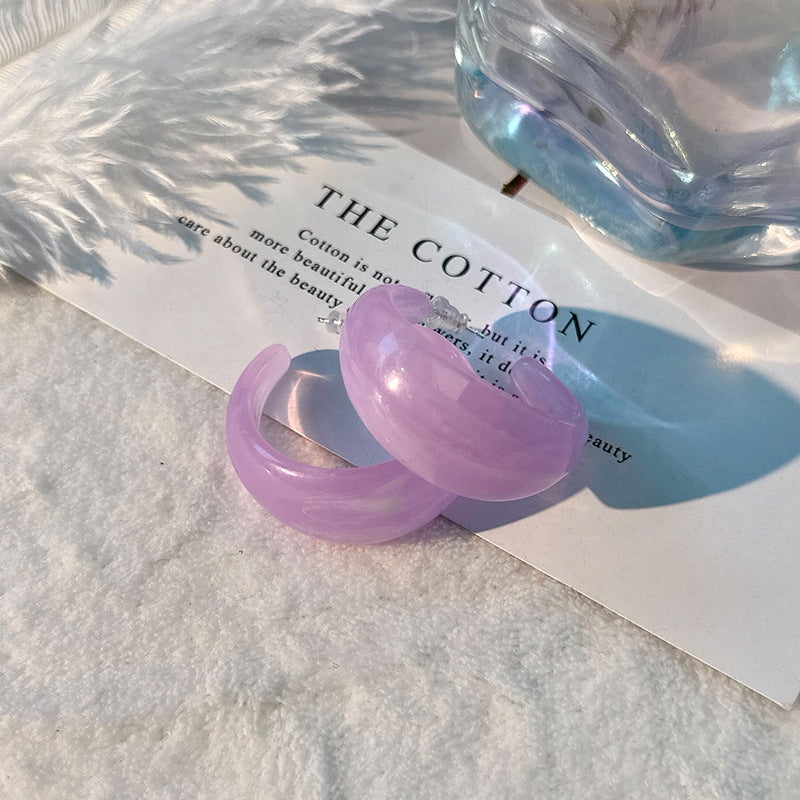Fashion Design Candy Color Chain Female Dopamine Rings