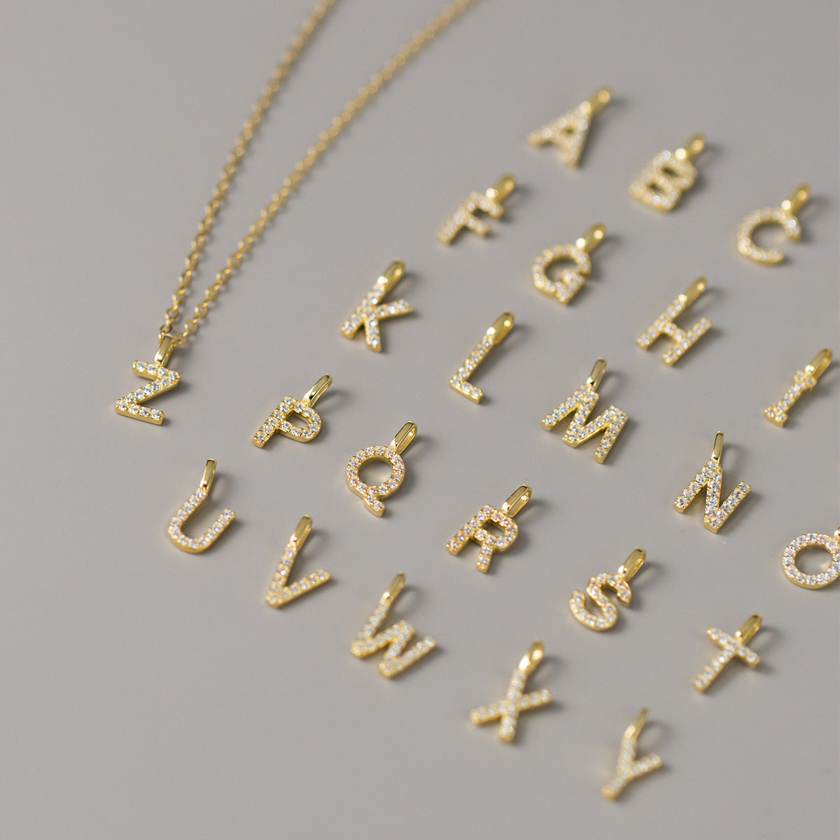 Name English Letter Single Cute Mini Necklaces