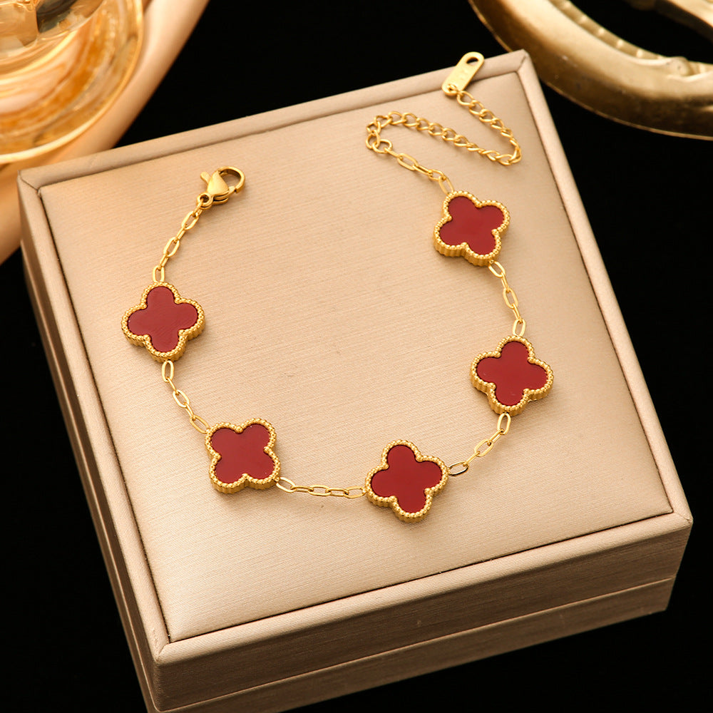 Version Light Luxury Good Luck Double-sided Pork Bracelets