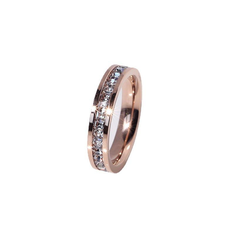 Women's & Men's Couple Style Simple High-grade Single Double Rings