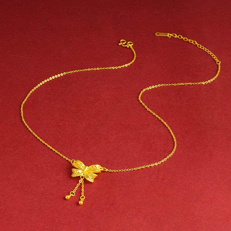 Bow Simulation Brass Decoration Vietnam Alluvial Gold Pendants