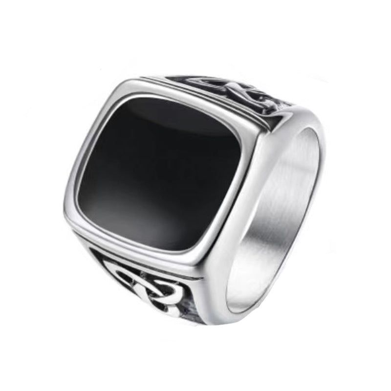 Men's Titanium Steel Tigereye Fashion Domineering Retro Wild Rings