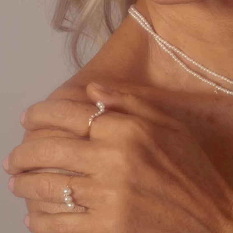 Fresh Water Pearl Arrangement Titanium Steel Bracelets