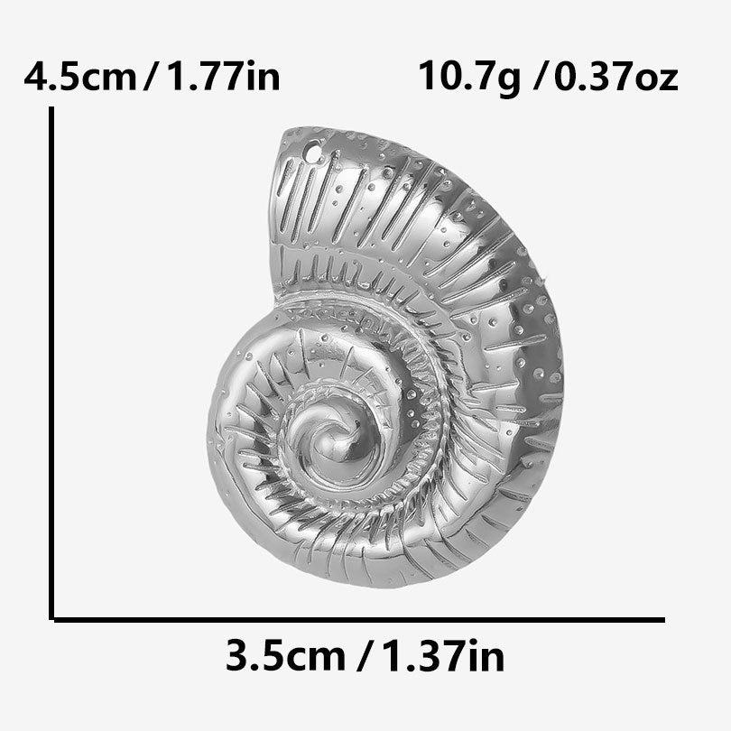 Stainless Steel Conch Irregular Vortex Stripe Pendants