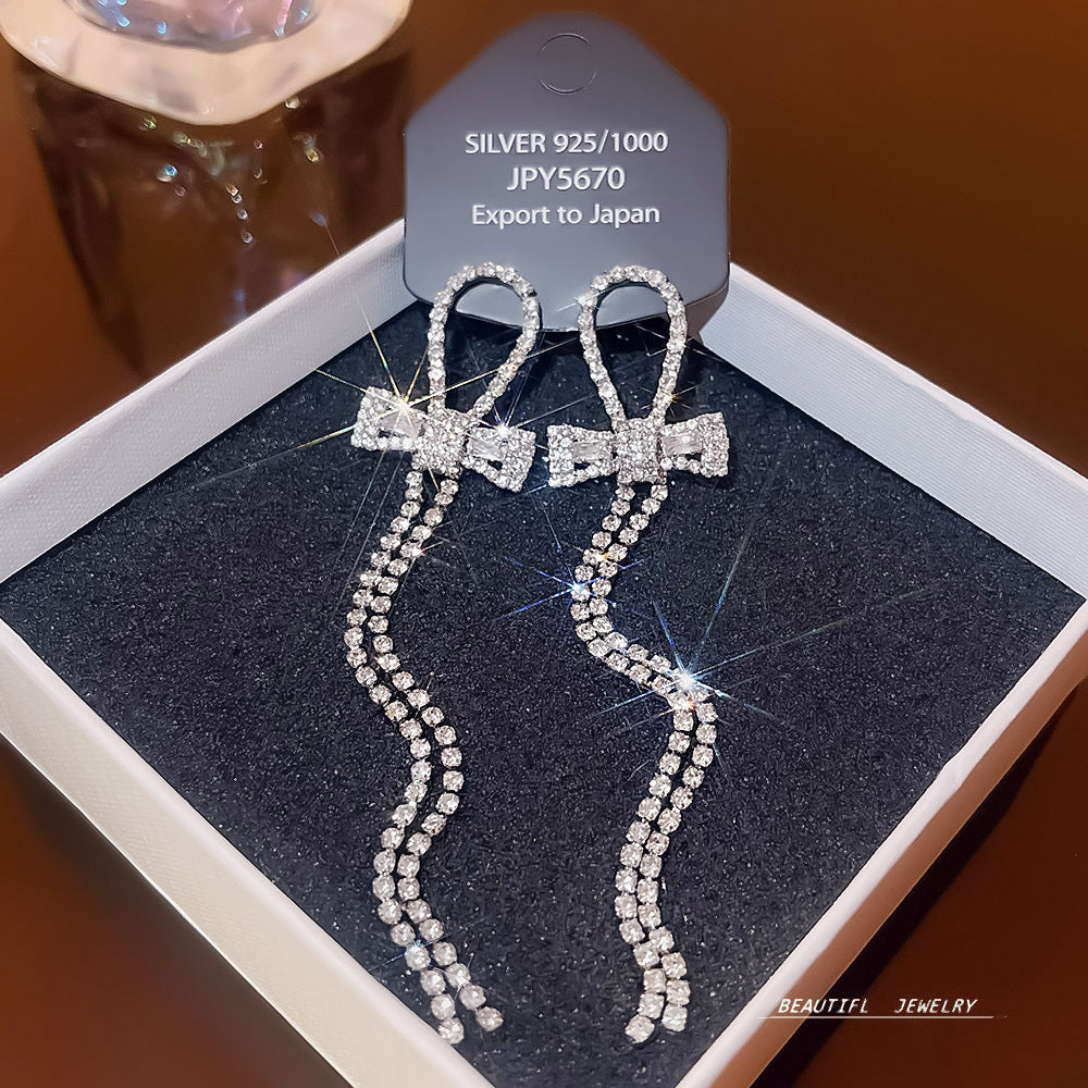 Women's Zircon Tassel High-grade Light Luxury Delicate Earrings