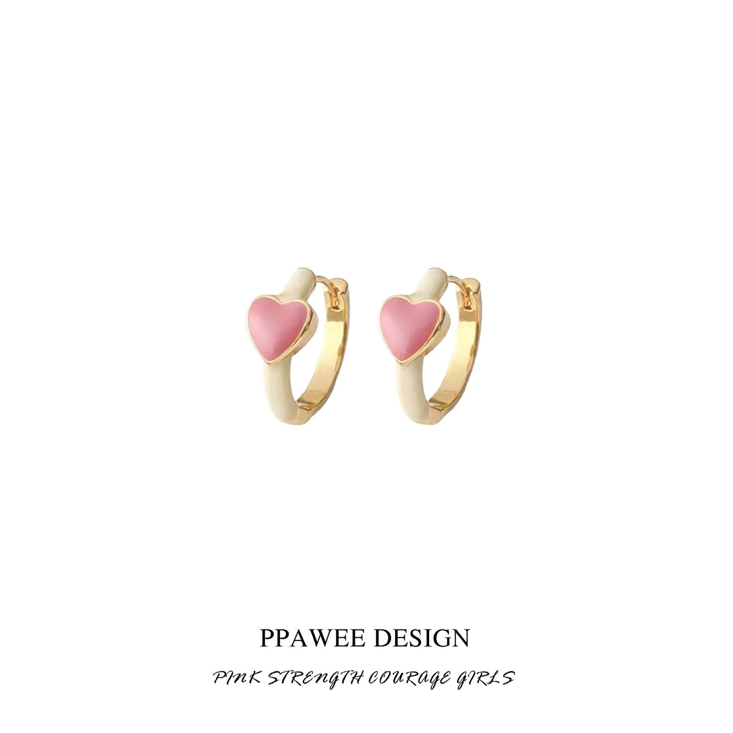 Heart White Red High-grade Design Small Exquisite Earrings
