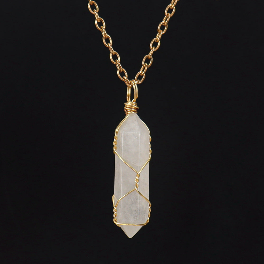 Handmade Winding Natural Stone Crystal Agate Necklaces