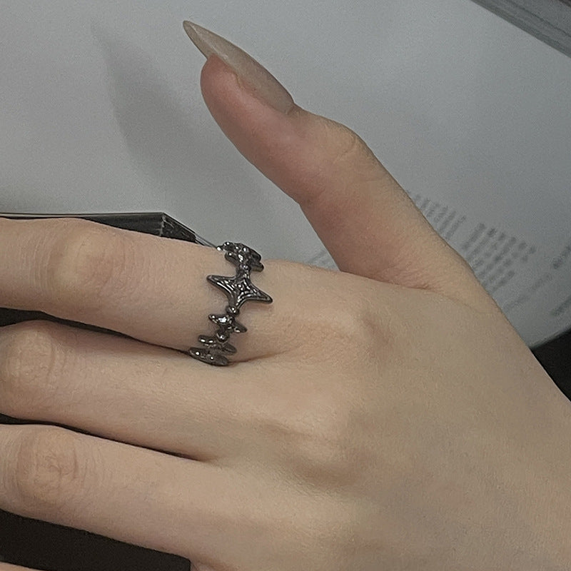 Golden Antique Style Series Cold High Sense French Simplicity Rings