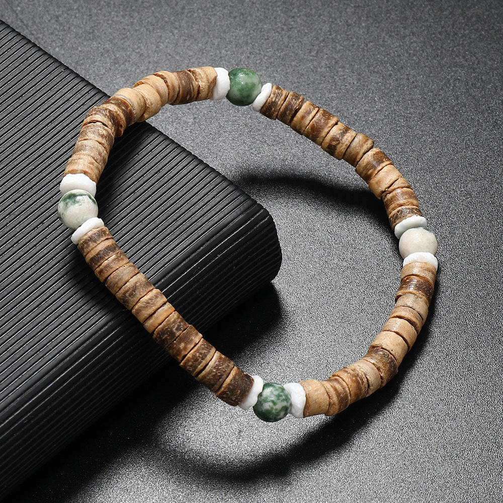 Ornament Simple Coconut Shell Natural Turquoise Bracelets