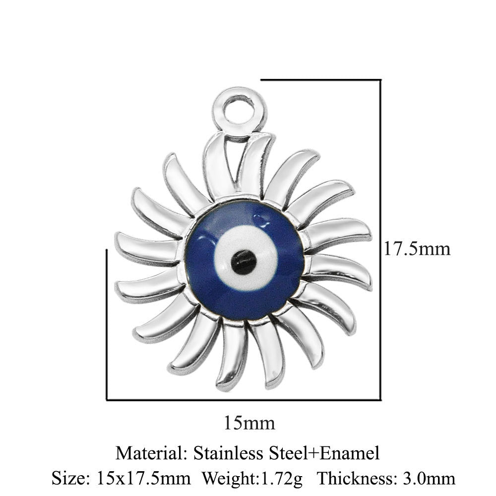 Stainless Steel Peach Heart Oval Water Drop Eyes Pendants