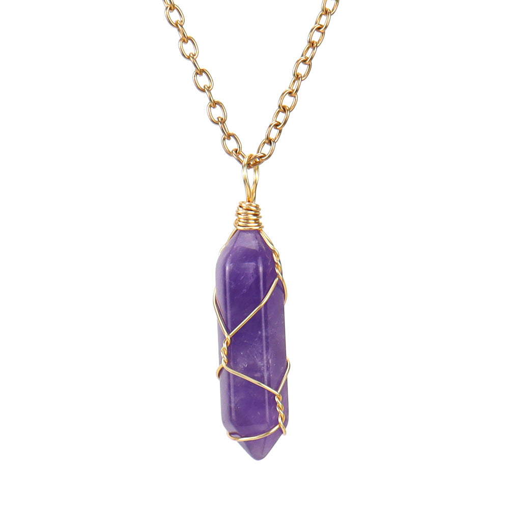 Handmade Winding Natural Stone Crystal Agate Necklaces