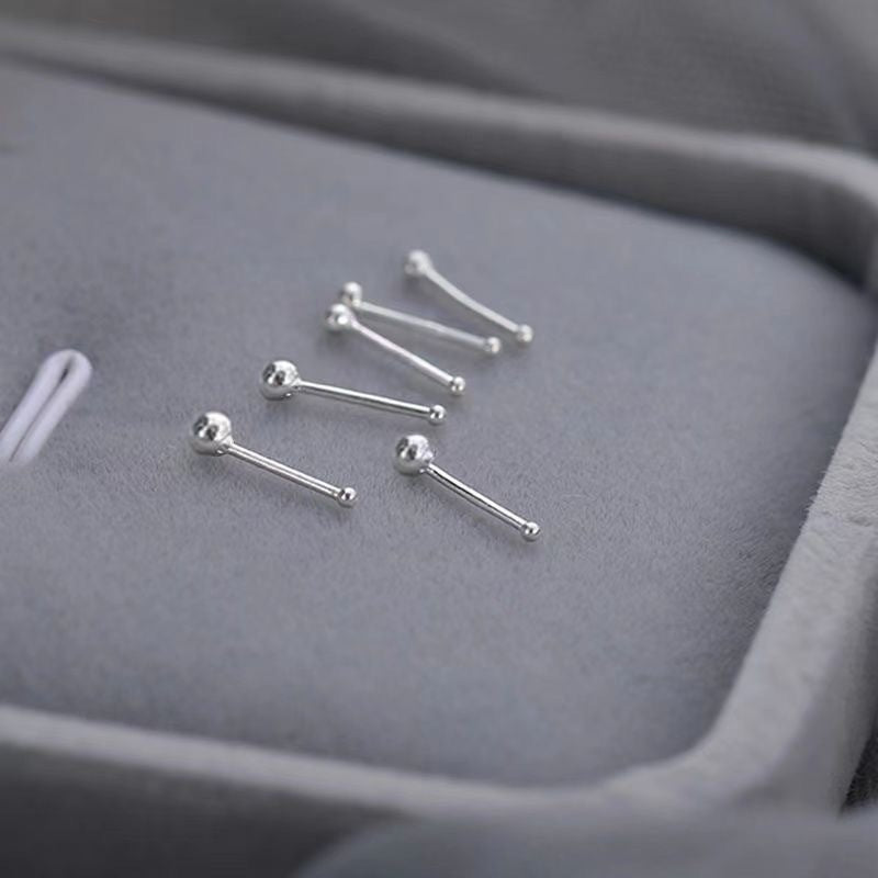 Charming Sterling Sier Double-headed Simple Ear Earrings